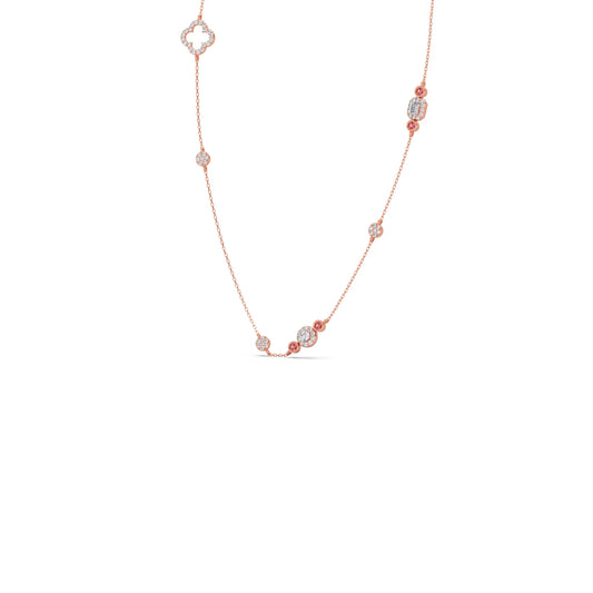 Mixed Shape Diamond and Gemstone Necklace