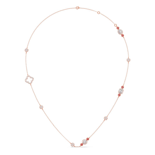 Mixed Shape Diamond and Gemstone Necklace