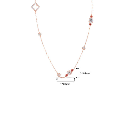 Mixed Shape Diamond and Gemstone Necklace