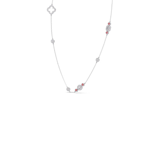 Mixed Shape Diamond and Gemstone Necklace