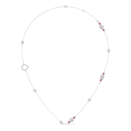 Mixed Shape Diamond and Gemstone Necklace