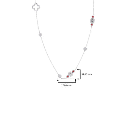 Mixed Shape Diamond and Gemstone Necklace