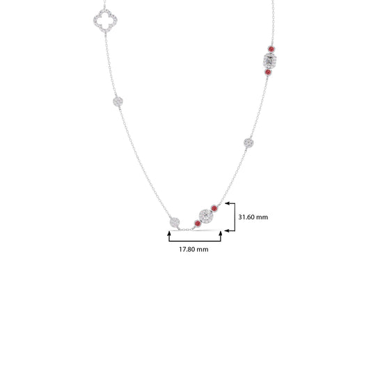 Mixed Shape Diamond and Gemstone Necklace