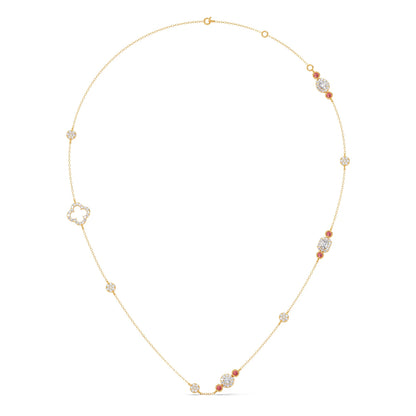 Mixed Shape Diamond and Gemstone Necklace