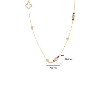 Mixed Shape Diamond and Gemstone Necklace