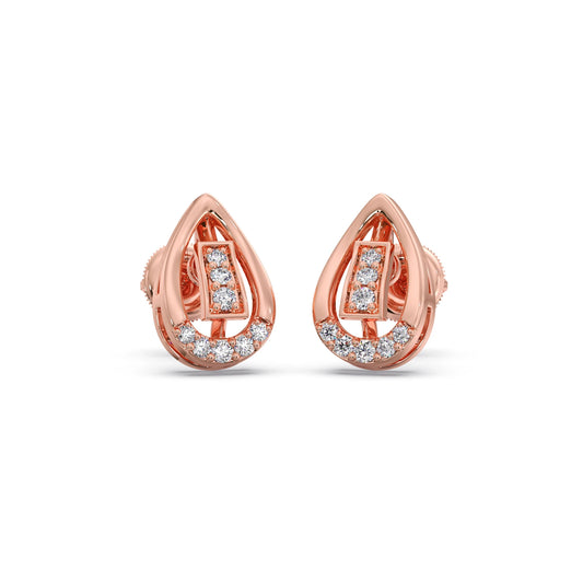 Pear-Cut Diamond Halo Stud Earrings
