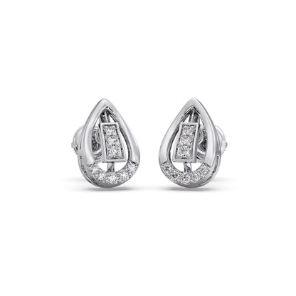 Pear-Cut Diamond Halo Stud Earrings