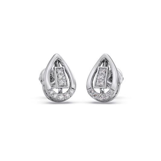 Pear-Cut Diamond Halo Stud Earrings