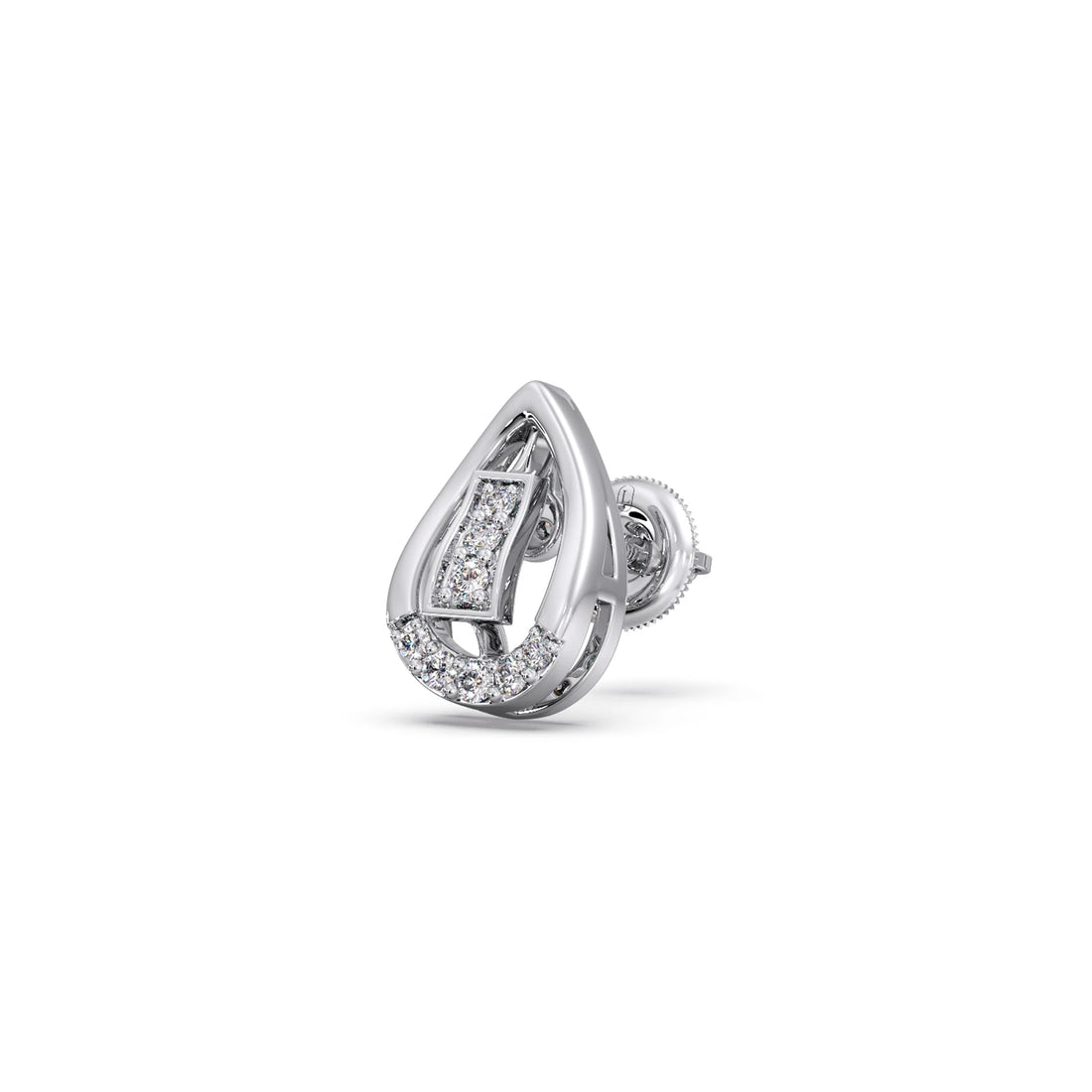 Pear-Cut Diamond Halo Stud Earrings