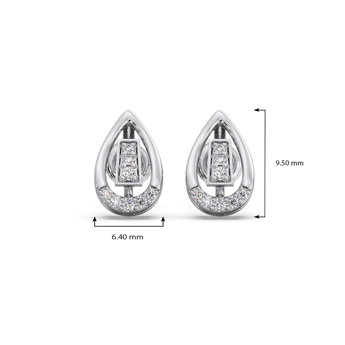 Pear-Cut Diamond Halo Stud Earrings