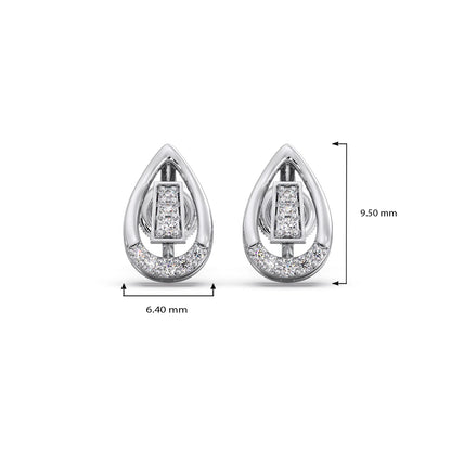 Pear-Cut Diamond Halo Stud Earrings