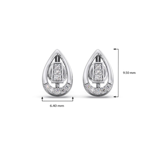 Pear-Cut Diamond Halo Stud Earrings