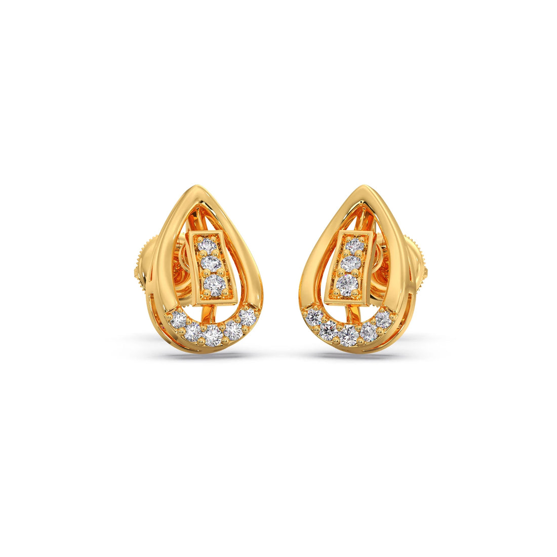 Pear-Cut Diamond Halo Stud Earrings