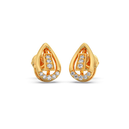 Pear-Cut Diamond Halo Stud Earrings