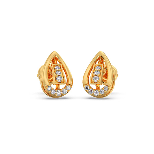Pear-Cut Diamond Halo Stud Earrings