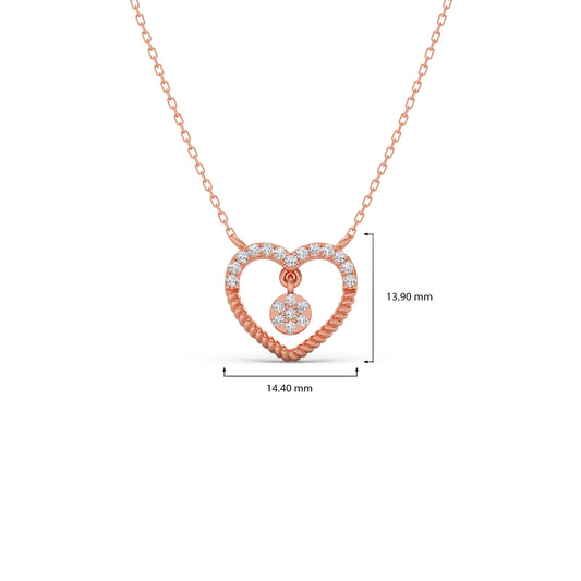 Gold Diamond Heart Pendant