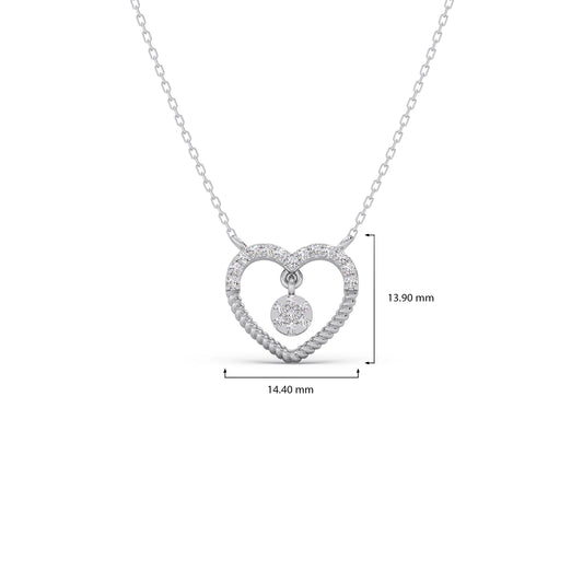 Gold Diamond Heart Pendant