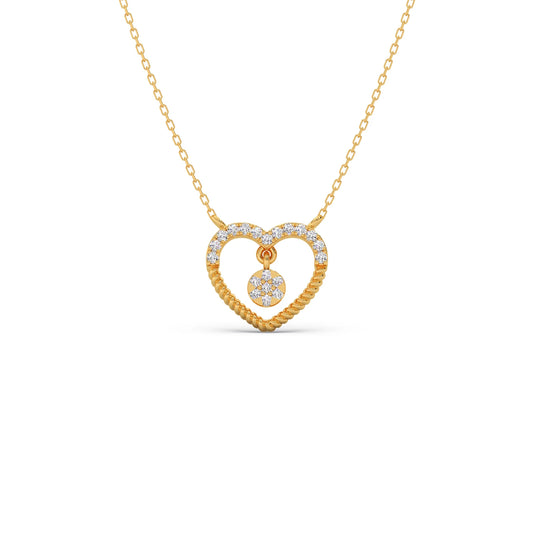 Gold Diamond Heart Pendant
