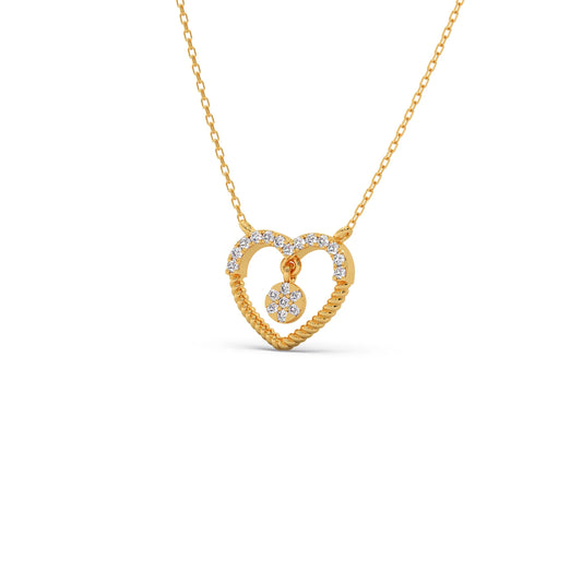 Gold Diamond Heart Pendant