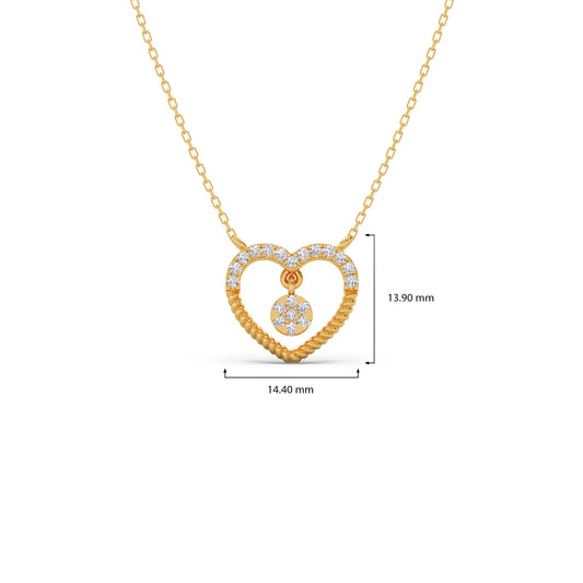 Gold Diamond Heart Pendant