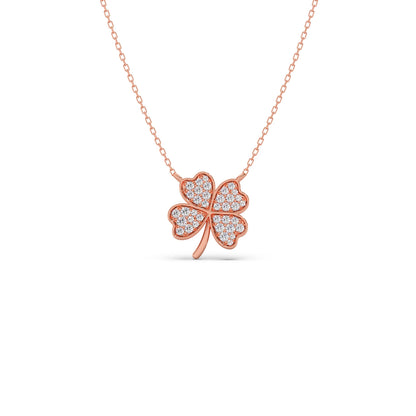 Diamond Flower Clover Pendant