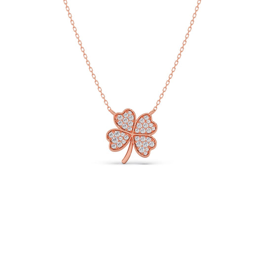 Diamond Flower Clover Pendant