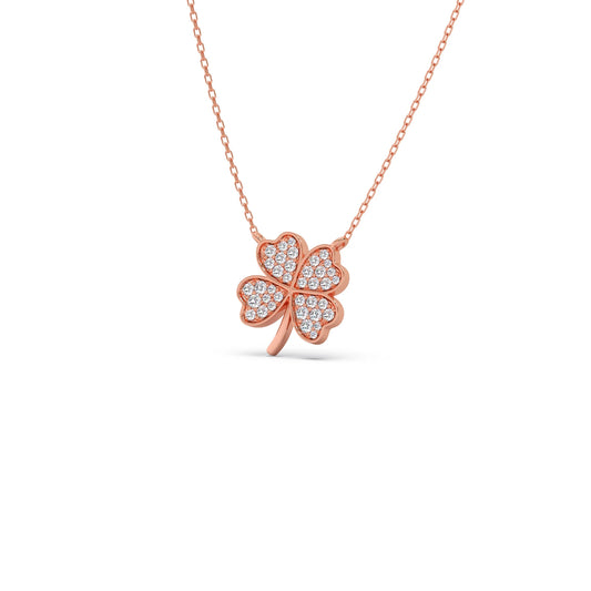 Diamond Flower Clover Pendant