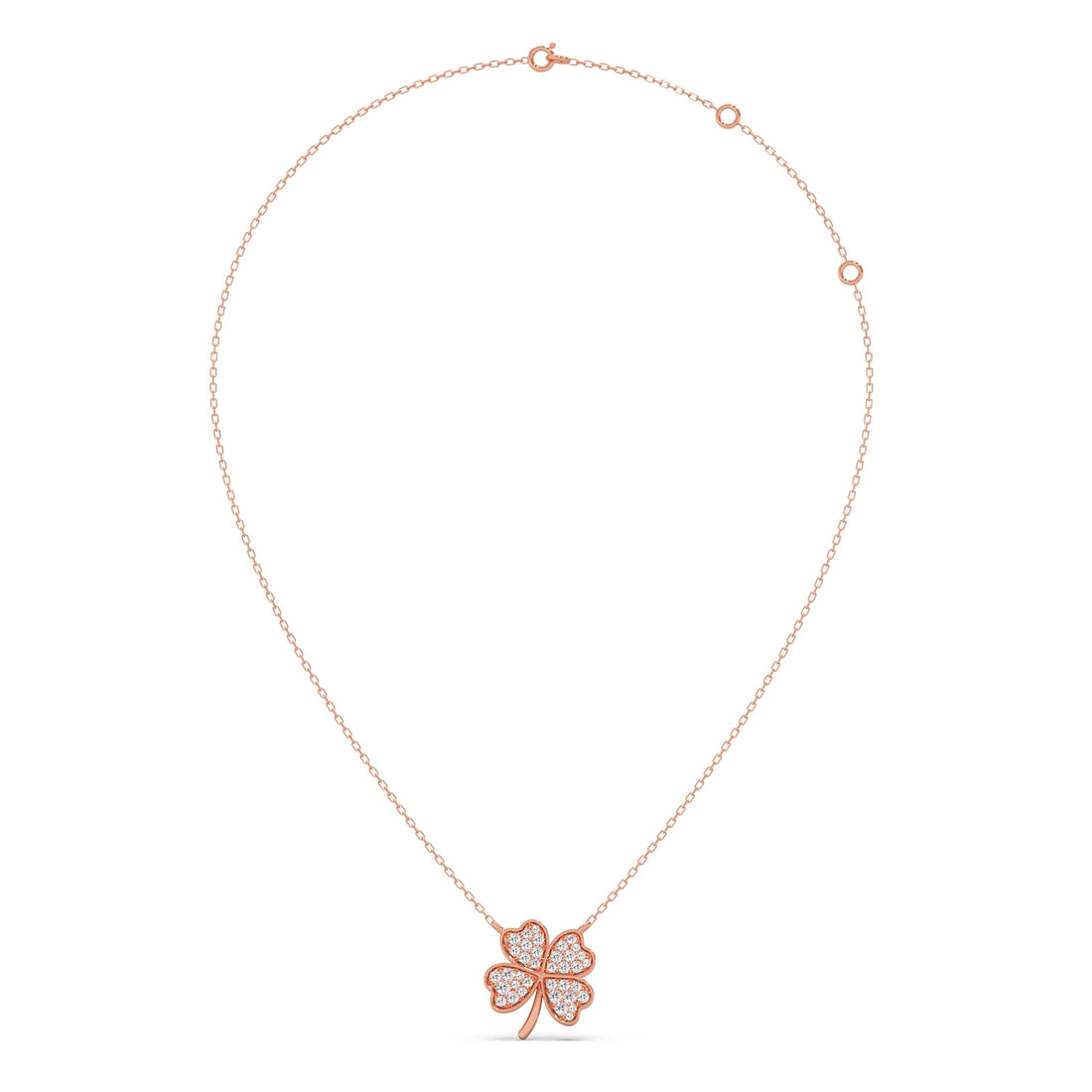 Diamond Flower Clover Pendant