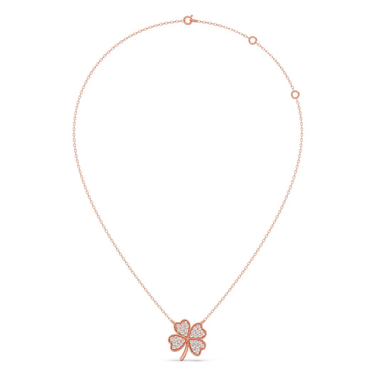 Diamond Flower Clover Pendant
