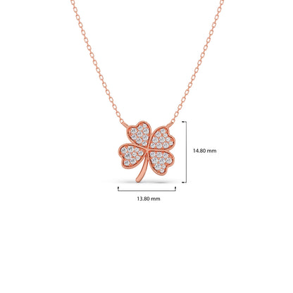 Diamond Flower Clover Pendant