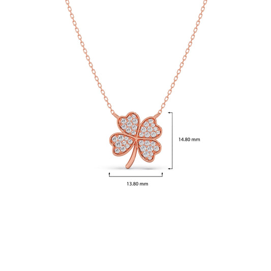 Diamond Flower Clover Pendant