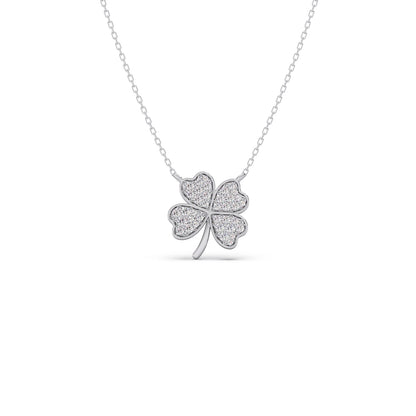 Diamond Flower Clover Pendant