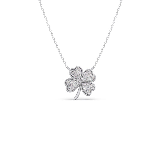 Diamond Flower Clover Pendant