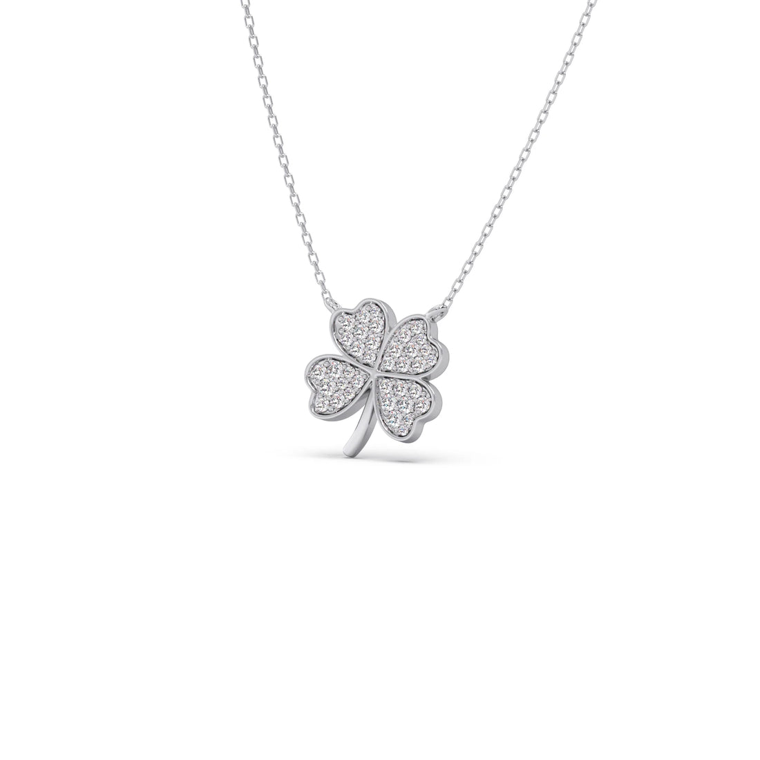 Diamond Flower Clover Pendant