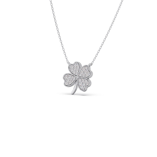 Diamond Flower Clover Pendant