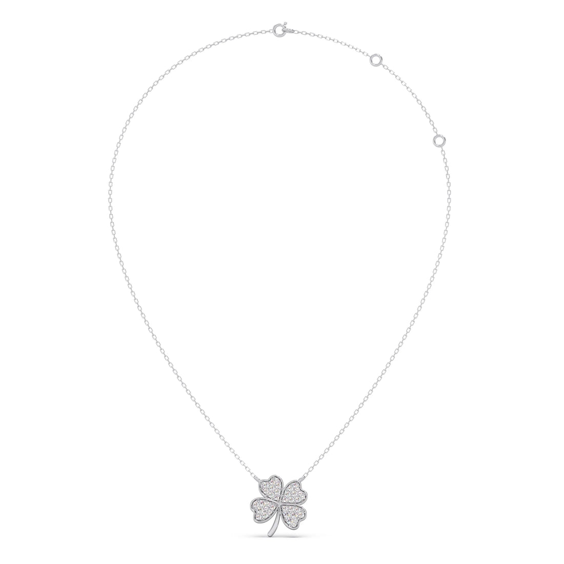 Diamond Flower Clover Pendant