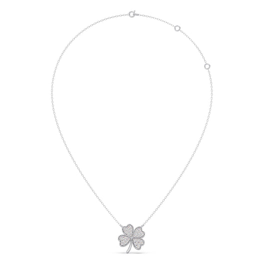 Diamond Flower Clover Pendant