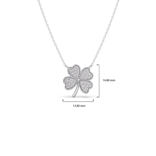 Diamond Flower Clover Pendant