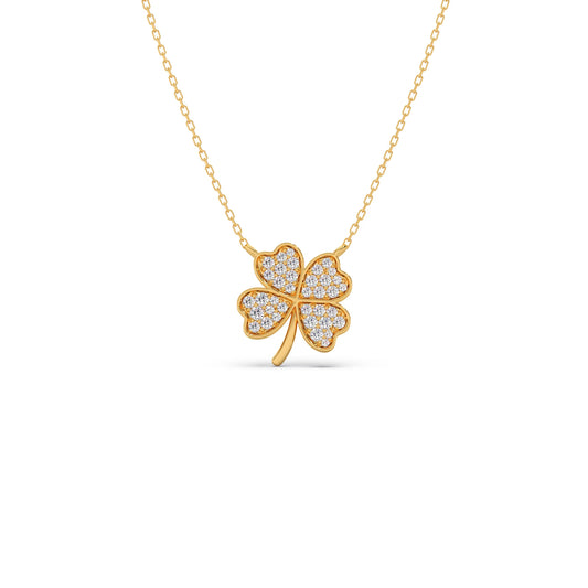 Diamond Flower Clover Pendant