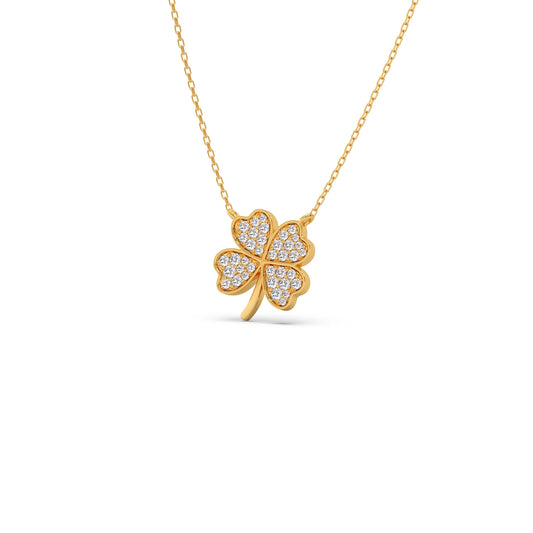 Diamond Flower Clover Pendant