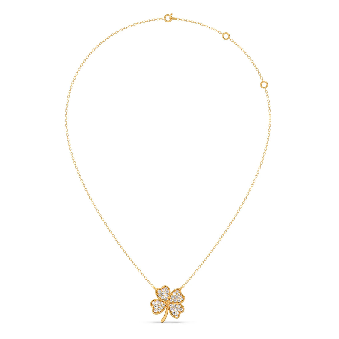 Diamond Flower Clover Pendant