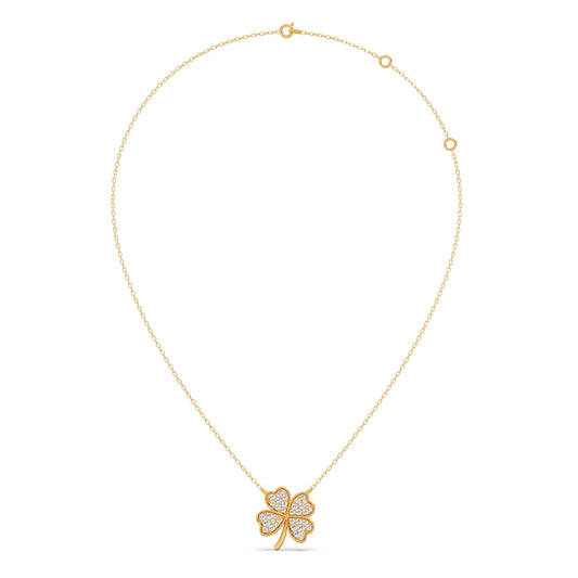 Diamond Flower Clover Pendant