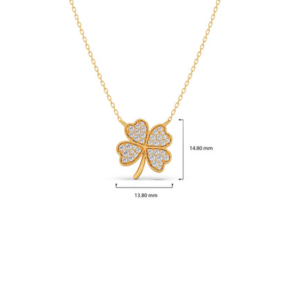 Diamond Flower Clover Pendant