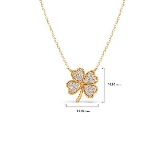Diamond Flower Clover Pendant