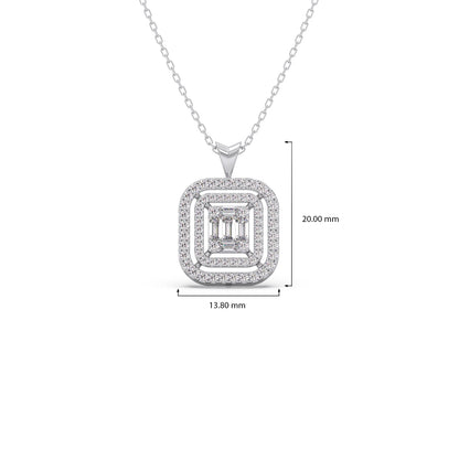 Baguette & Round Halo Pendant