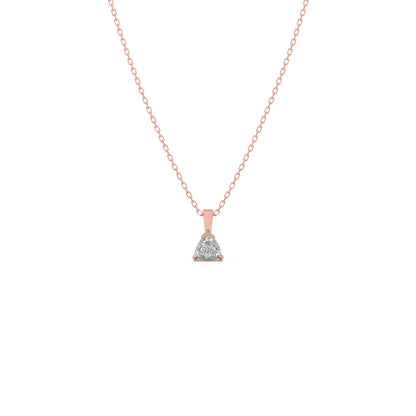 Half Bezel & Claw Prong Set Trillion Shape Solitaire Pendant Necklace