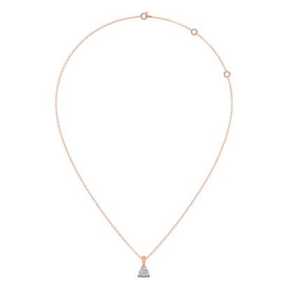 Half Bezel & Claw Prong Set Trillion Shape Solitaire Pendant Necklace