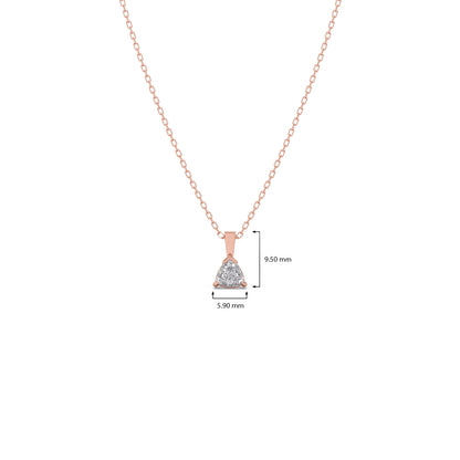 Half Bezel & Claw Prong Set Trillion Shape Solitaire Pendant Necklace