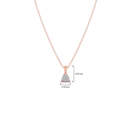 Half Bezel & Claw Prong Set Trillion Shape Solitaire Pendant Necklace