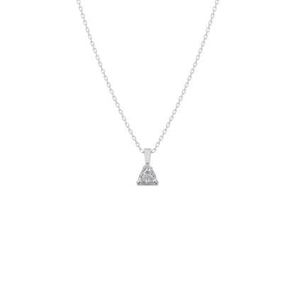 Half Bezel & Claw Prong Set Trillion Shape Solitaire Pendant Necklace
